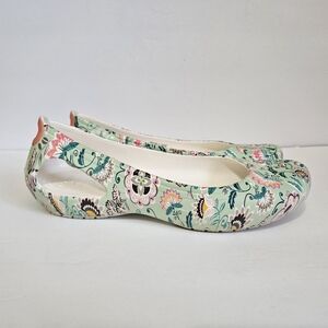 Crocs Kadee Wmns Sz 9 Vera Bradley Mint Light Green Paisley Flower Slip On Flats